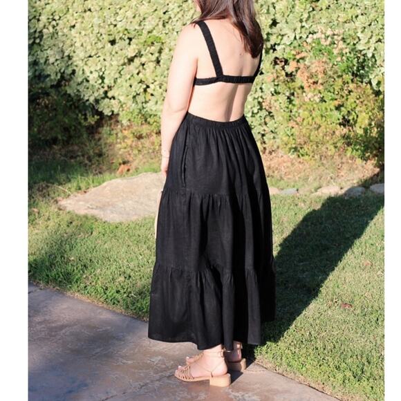 Abercrombie Black Backless Cutout Maxi Dress NWT - Picture 3 of 4